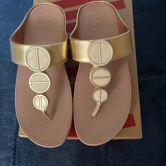FitFlop Halo Metallic Sandals - Size 6.5 NEW in Box - Picture 5 of 6